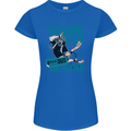 Shark Ahead Funny Diver Scuba Diving Womens Petite Cut T-Shirt Royal Blue