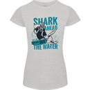 Shark Ahead Funny Diver Scuba Diving Womens Petite Cut T-Shirt Sports Grey