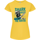 Shark Ahead Funny Diver Scuba Diving Womens Petite Cut T-Shirt Yellow