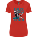 Shark Ahead Funny Diver Scuba Diving Womens Wider Cut T-Shirt Red