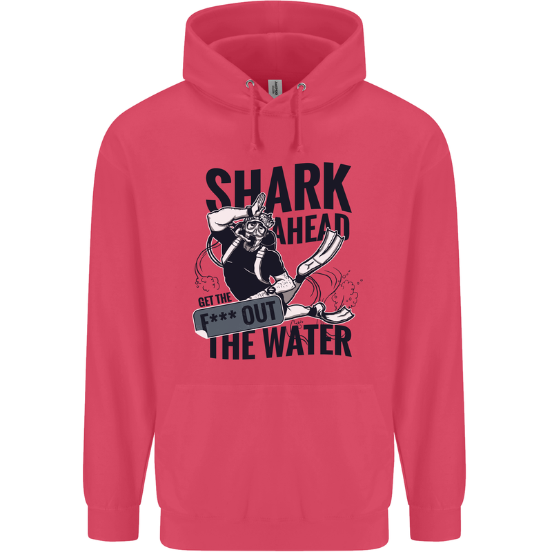 Shark Ahead Funny Scuba Diving Diver Childrens Kids Hoodie Heliconia