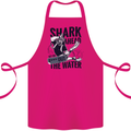 Shark Ahead Funny Scuba Diving Diver Cotton Apron 100% Organic Pink