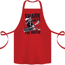 Shark Ahead Funny Scuba Diving Diver Cotton Apron 100% Organic Red
