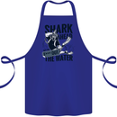 Shark Ahead Funny Scuba Diving Diver Cotton Apron 100% Organic Royal Blue