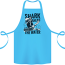 Shark Ahead Funny Scuba Diving Diver Cotton Apron 100% Organic Turquoise