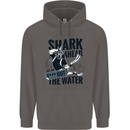 Shark Ahead Funny Scuba Diving Diver Mens 80% Cotton Hoodie Charcoal
