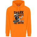 Shark Ahead Funny Scuba Diving Diver Mens 80% Cotton Hoodie Orange