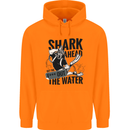 Shark Ahead Funny Scuba Diving Diver Mens 80% Cotton Hoodie Orange