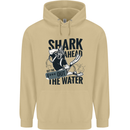 Shark Ahead Funny Scuba Diving Diver Mens 80% Cotton Hoodie Sand