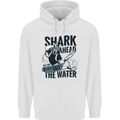 Shark Ahead Funny Scuba Diving Diver Mens 80% Cotton Hoodie White