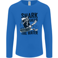 Shark Ahead Funny Scuba Diving Diver Mens Long Sleeve T-Shirt Royal Blue