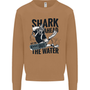 Shark Ahead Funny Scuba Diving Diver Mens Sweatshirt Jumper Caramel Latte
