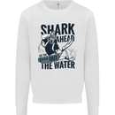 Shark Ahead Funny Scuba Diving Diver Mens Sweatshirt Jumper White