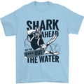 Shark Ahead Funny Scuba Diving Diver Mens T-Shirt 100% Cotton Light Blue