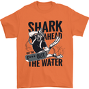 Shark Ahead Funny Scuba Diving Diver Mens T-Shirt 100% Cotton Orange