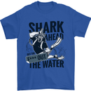 Shark Ahead Funny Scuba Diving Diver Mens T-Shirt 100% Cotton Royal Blue