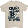 Shark Ahead Funny Scuba Diving Diver Mens T-Shirt 100% Cotton Sand