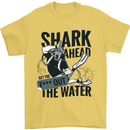 Shark Ahead Funny Scuba Diving Diver Mens T-Shirt 100% Cotton Yellow