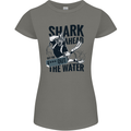 Shark Ahead Funny Scuba Diving Diver Womens Petite Cut T-Shirt Charcoal