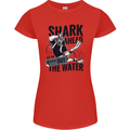 Shark Ahead Funny Scuba Diving Diver Womens Petite Cut T-Shirt Red