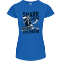 Shark Ahead Funny Scuba Diving Diver Womens Petite Cut T-Shirt Royal Blue