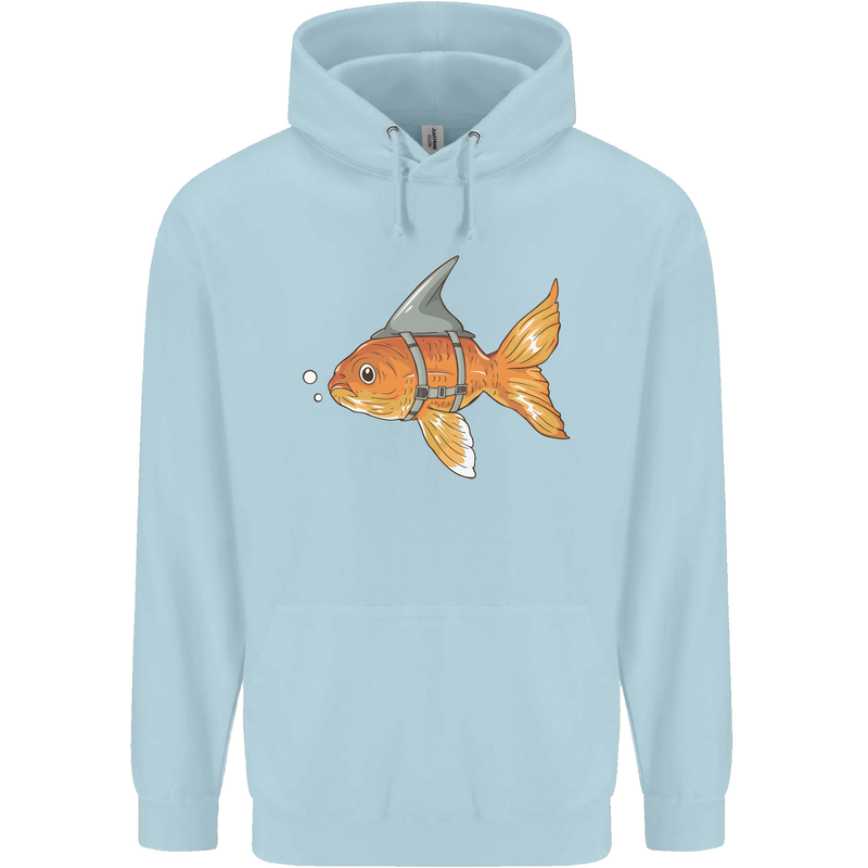 Shark Wannabe Funny Goldfish Sea Fishing Childrens Kids Hoodie Light Blue