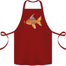 Shark Wannabe Funny Goldfish Sea Fishing Cotton Apron 100% Organic Maroon