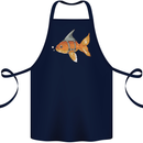 Shark Wannabe Funny Goldfish Sea Fishing Cotton Apron 100% Organic Navy Blue