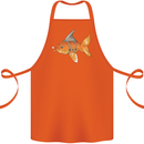 Shark Wannabe Funny Goldfish Sea Fishing Cotton Apron 100% Organic Orange