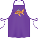 Shark Wannabe Funny Goldfish Sea Fishing Cotton Apron 100% Organic Purple