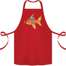 Shark Wannabe Funny Goldfish Sea Fishing Cotton Apron 100% Organic Red