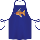 Shark Wannabe Funny Goldfish Sea Fishing Cotton Apron 100% Organic Royal Blue