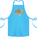 Shark Wannabe Funny Goldfish Sea Fishing Cotton Apron 100% Organic Turquoise