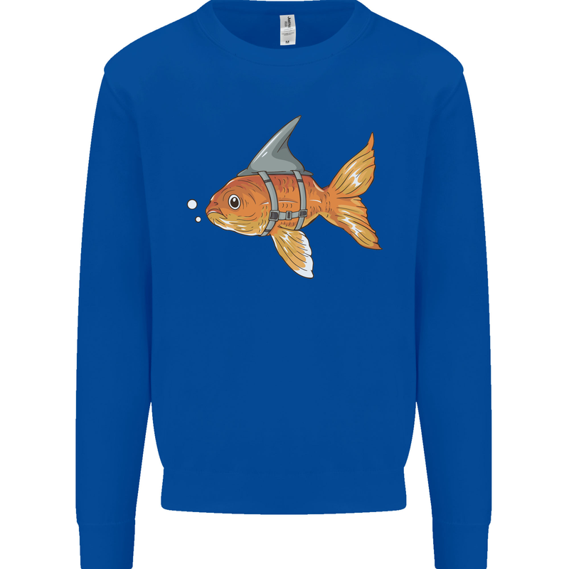 Shark Wannabe Funny Goldfish Sea Fishing Kids Sweatshirt Jumper Royal Blue