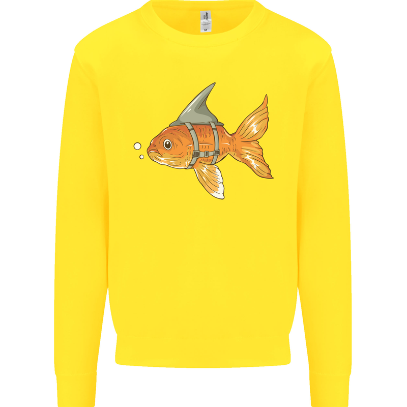 Shark Wannabe Funny Goldfish Sea Fishing Kids Sweatshirt Jumper Yellow