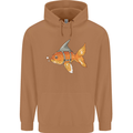 Shark Wannabe Funny Goldfish Sea Fishing Mens 80% Cotton Hoodie Caramel Latte