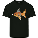 Shark Wannabe Funny Goldfish Sea Fishing Mens Cotton T-Shirt Tee Top Black
