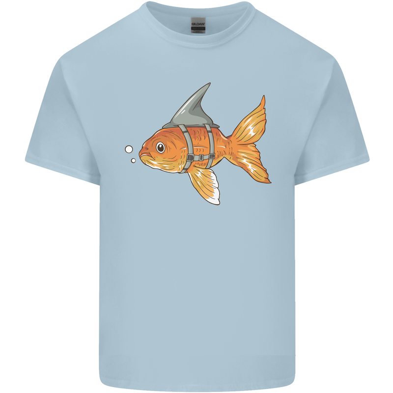 Shark Wannabe Funny Goldfish Sea Fishing Mens Cotton T-Shirt Tee Top Light Blue