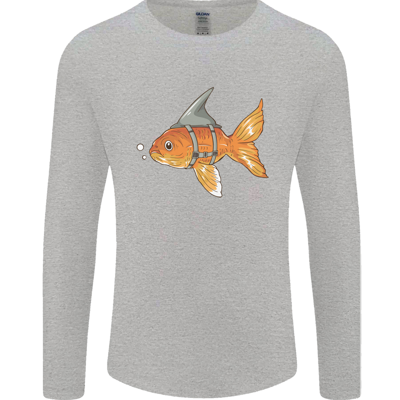 Shark Wannabe Funny Goldfish Sea Fishing Mens Long Sleeve T-Shirt Sports Grey
