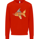 Shark Wannabe Funny Goldfish Sea Fishing Mens Sweatshirt Jumper Bright Red