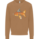 Shark Wannabe Funny Goldfish Sea Fishing Mens Sweatshirt Jumper Caramel Latte