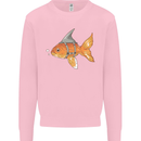Shark Wannabe Funny Goldfish Sea Fishing Mens Sweatshirt Jumper Light Pink