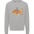 Shark Wannabe Funny Goldfish Sea Fishing Mens Sweatshirt Jumper Sports Grey