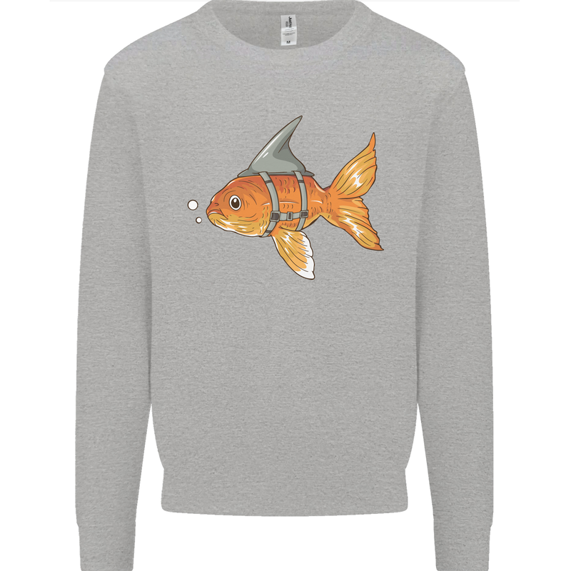 Shark Wannabe Funny Goldfish Sea Fishing Mens Sweatshirt Jumper Sports Grey