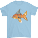 Shark Wannabe Funny Goldfish Sea Fishing Mens T-Shirt 100% Cotton Light Blue