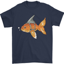 Shark Wannabe Funny Goldfish Sea Fishing Mens T-Shirt 100% Cotton Navy Blue
