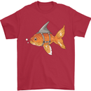 Shark Wannabe Funny Goldfish Sea Fishing Mens T-Shirt 100% Cotton Red