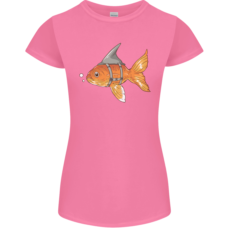 Shark Wannabe Funny Goldfish Sea Fishing Womens Petite Cut T-Shirt Azalea