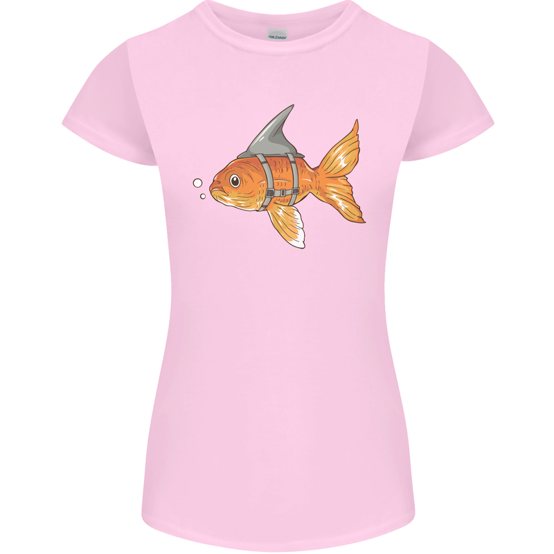 Shark Wannabe Funny Goldfish Sea Fishing Womens Petite Cut T-Shirt Light Pink