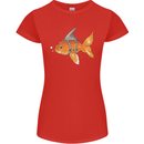 Shark Wannabe Funny Goldfish Sea Fishing Womens Petite Cut T-Shirt Red